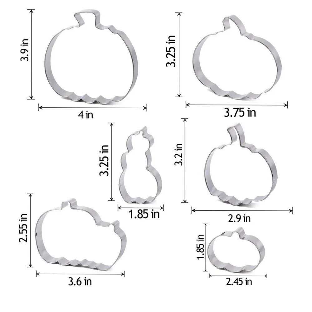 Halloween Themed Cookie Cutters - Pumpkin Halloween different Shapes 6 pack